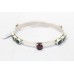 Sterling silver 925 jewelry bangle bracelet green red onyx gem stones C 571